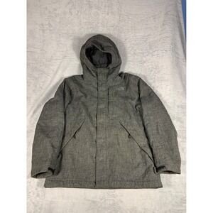 The North Face Skiing Jacket DryVent Mens L Gray Full Zip Embroidered Hooded
